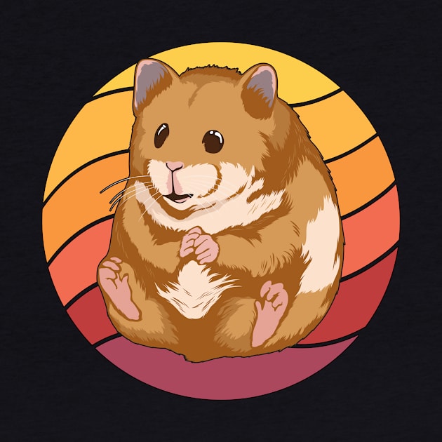 Retro Sunset Hamster by TheTeeBee